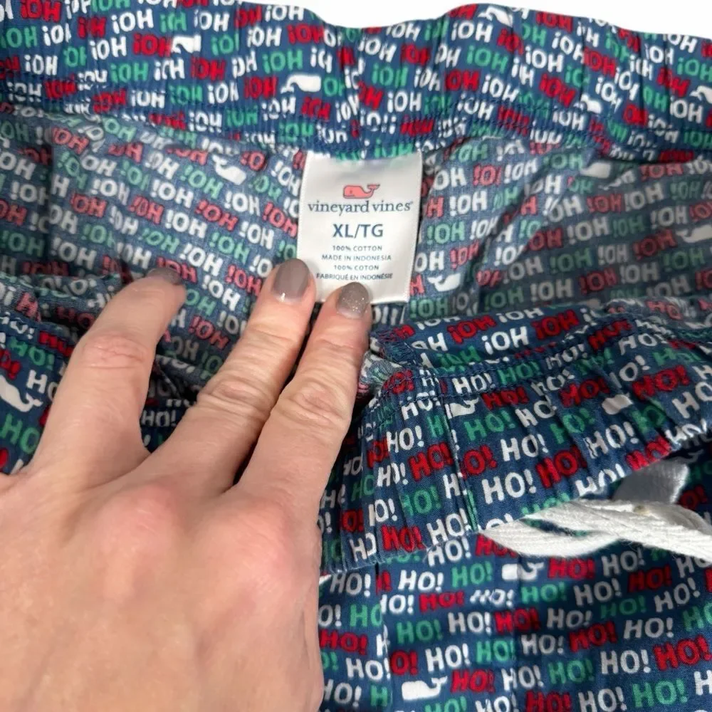 Vineyard Vines Men’s Blue Christmas Whale HOHOHO Xmas Pajama Lounge Pants